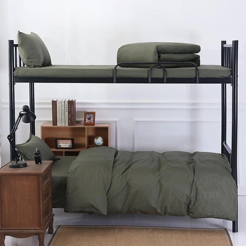 Los conjuntos de ropa de cama de las tropas de poliéster 100% estilo militar verde Velure Cuartel del Ejército de felpa Reversible Coverlet