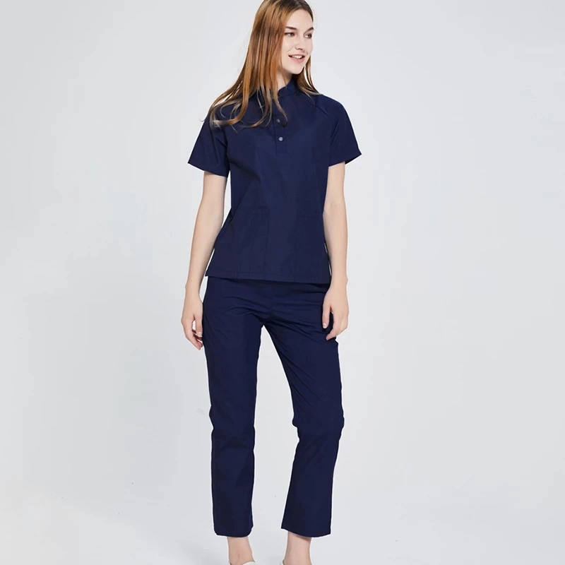 Women Nurse Workwear Scrub Set Top and Pant Working Uniform