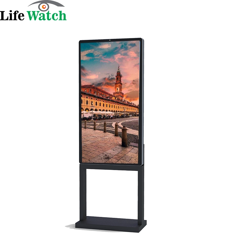 43-Inch IP66 Water-Proof Ik10 92mm Thickness 2500 Nit Brightness Android Windows System Free Standing LCD Digital Signage Kiosk Display Screen