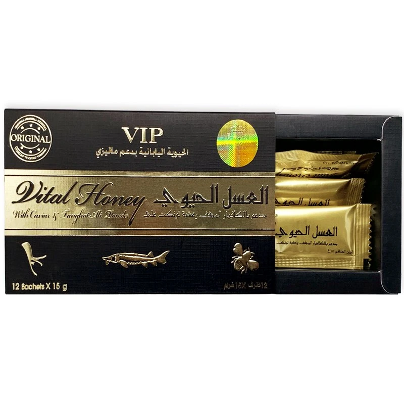 VIP personnalisé Eumax Royal pour hommes sexe brut miel en bois/12 Sachets