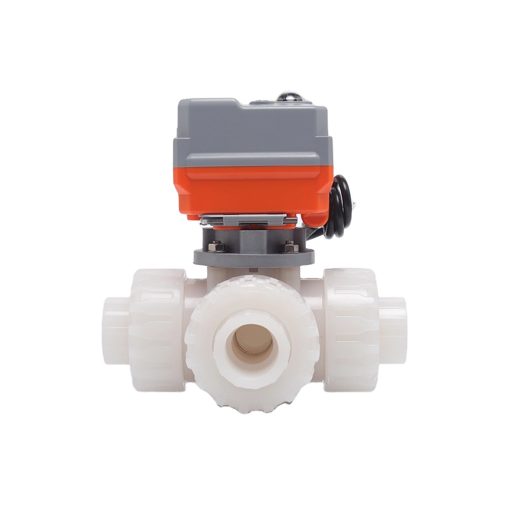 DN32 PVDF AC220V Intelligent Modulating Power-Driven Three Way Valve