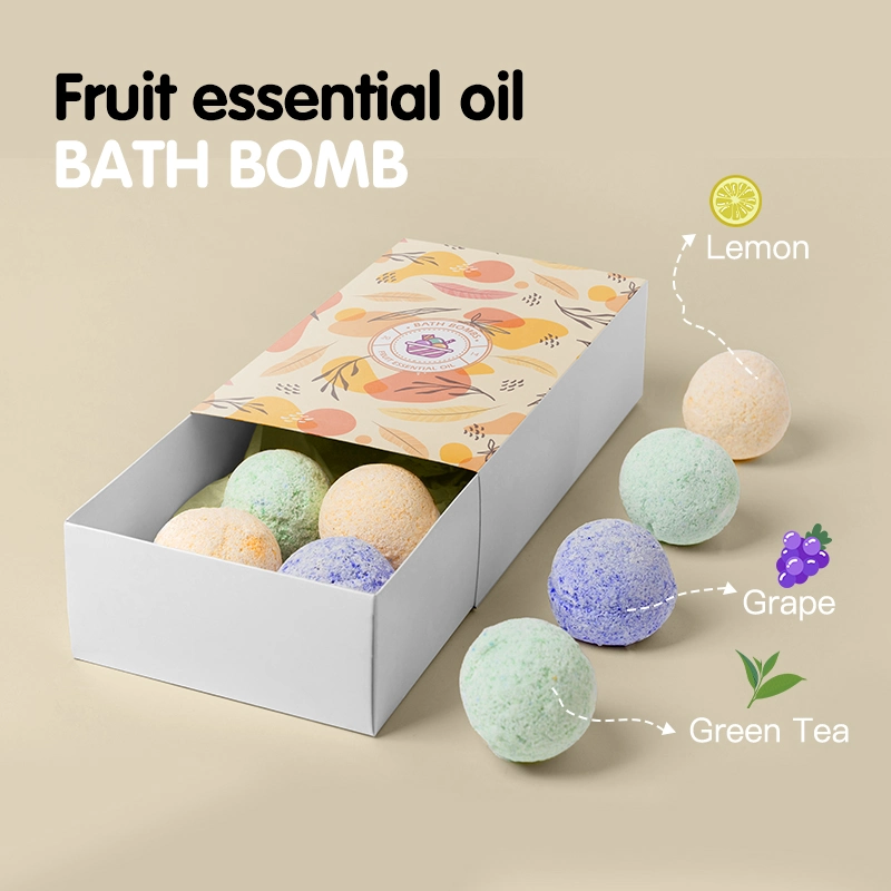 Hot Sale Factory Price Relax Ajude Sleep Bath Salt Bomb Frutas e flor Essence Ball Moisturizing Bath bombs