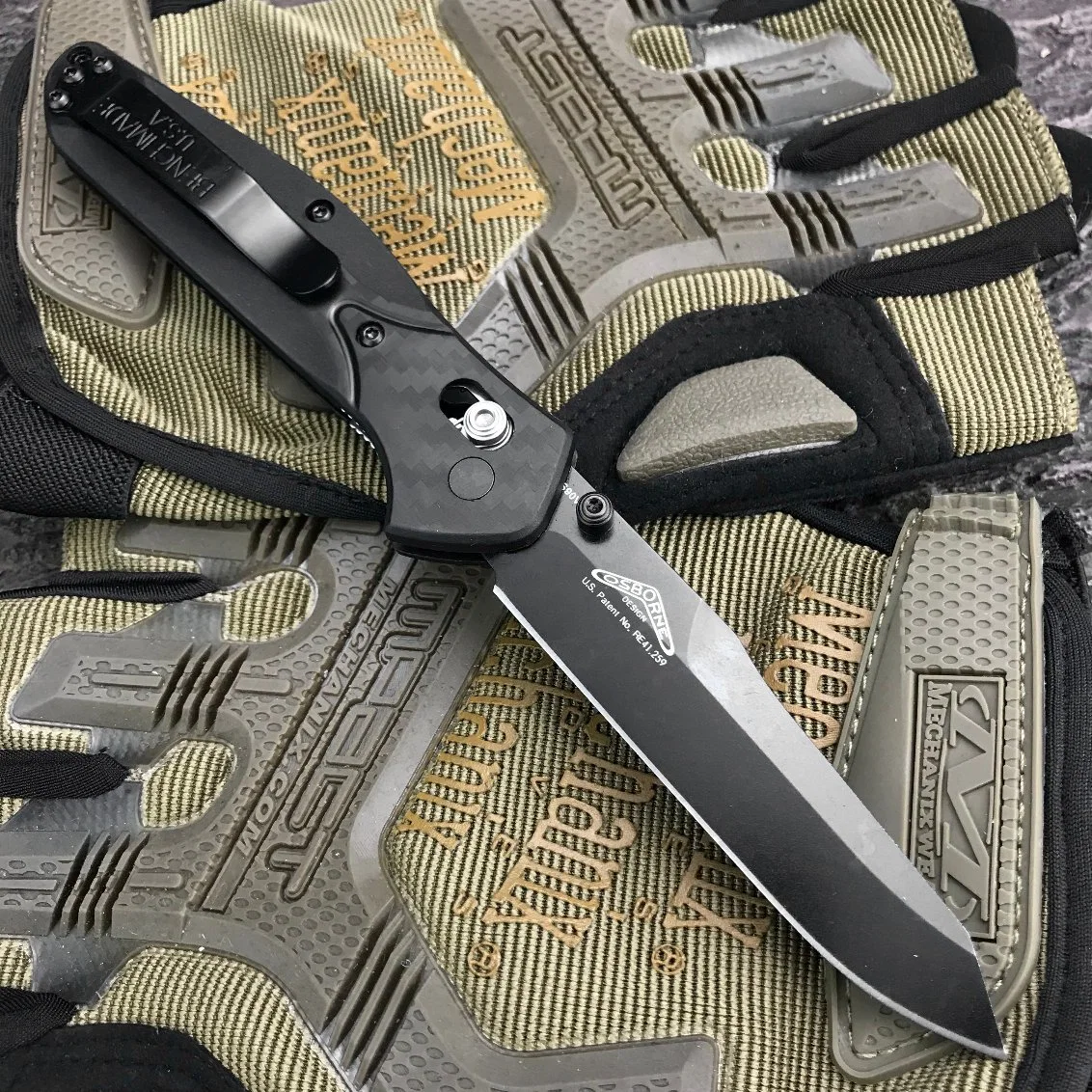 Benchmade Osborne 940 Facas de Bolso Dobráveis para Acampamento Tático ao Ar Livre com Cabo de Fibra de Carbono Preto para Sobrevivência EDC