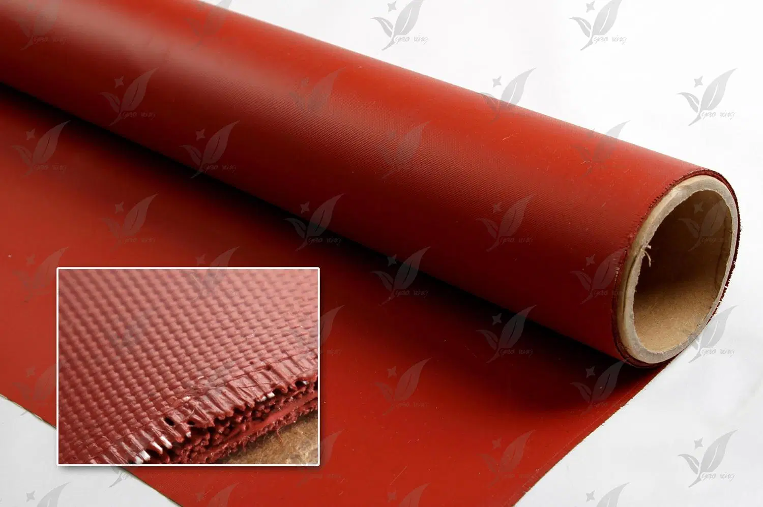 Silicon Rubber Coated Fiberglass Fabric Fireproof Red Colour