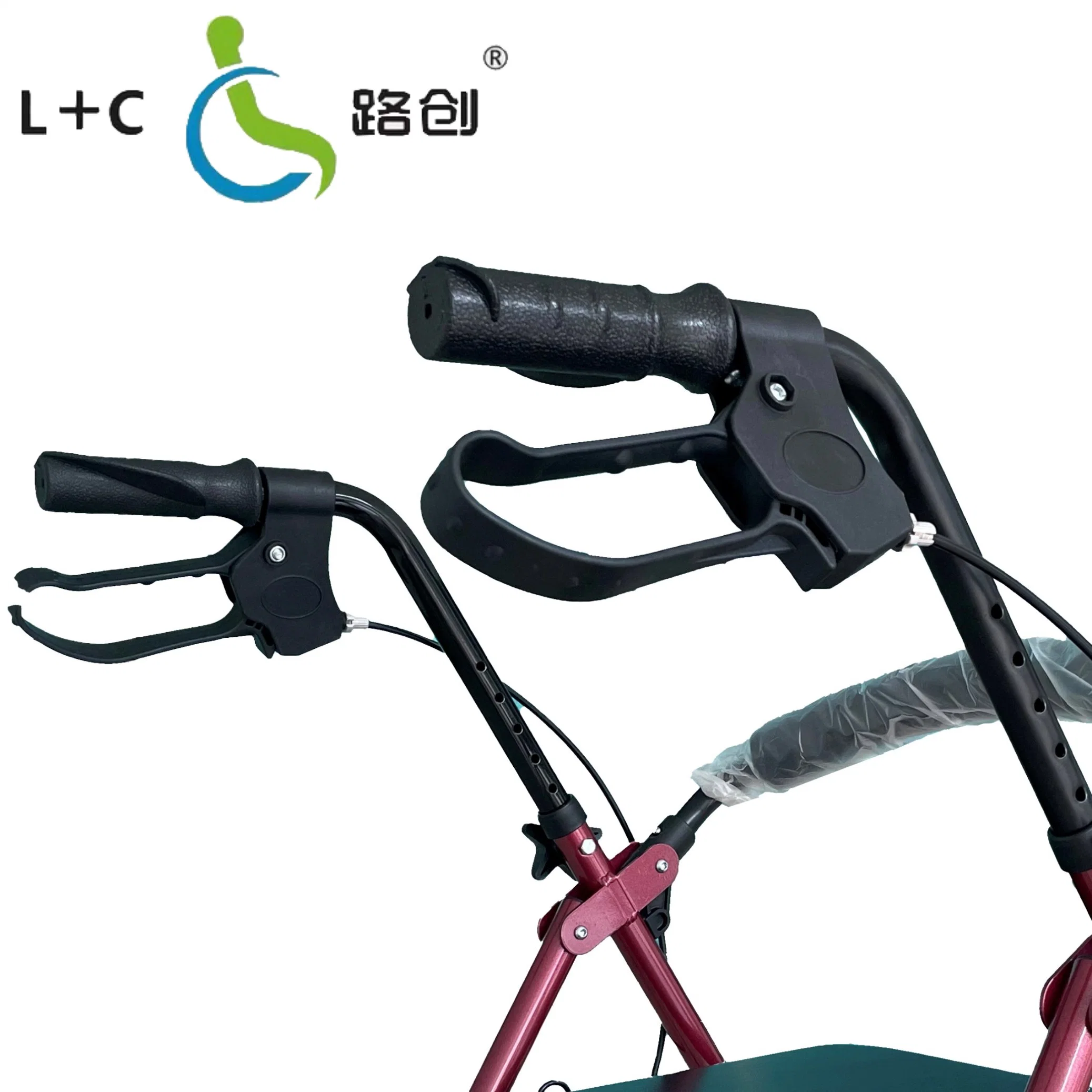 Wholesale/Supplier Foldable Aluminum Walking Aid Rollator Walker with Seat