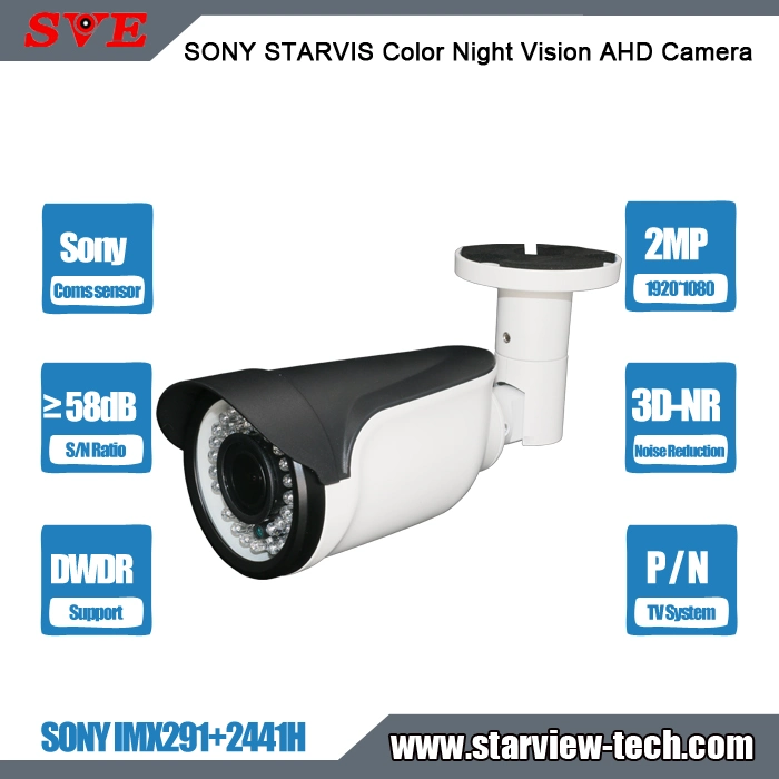 Sony Imx291 Dwdr Utc 3D-Nr Noise Reduction BNC Starvis Color Night Vision OSD Waterproof IP66 Level Ahd BNC Security Bullet Camera