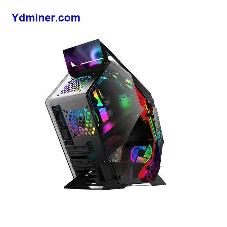 PC with Fan Colourful Tempered Glass Cooled CPU Cabinet Computer Case