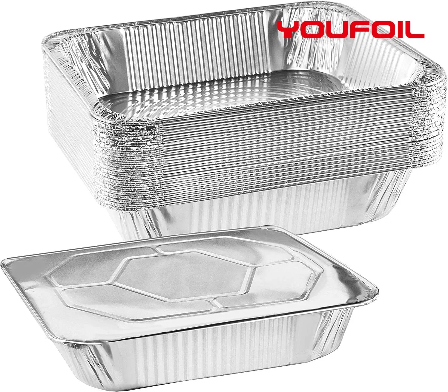 Disposable Aluminum Foil Pan Metal Packaging Food Box with Lid