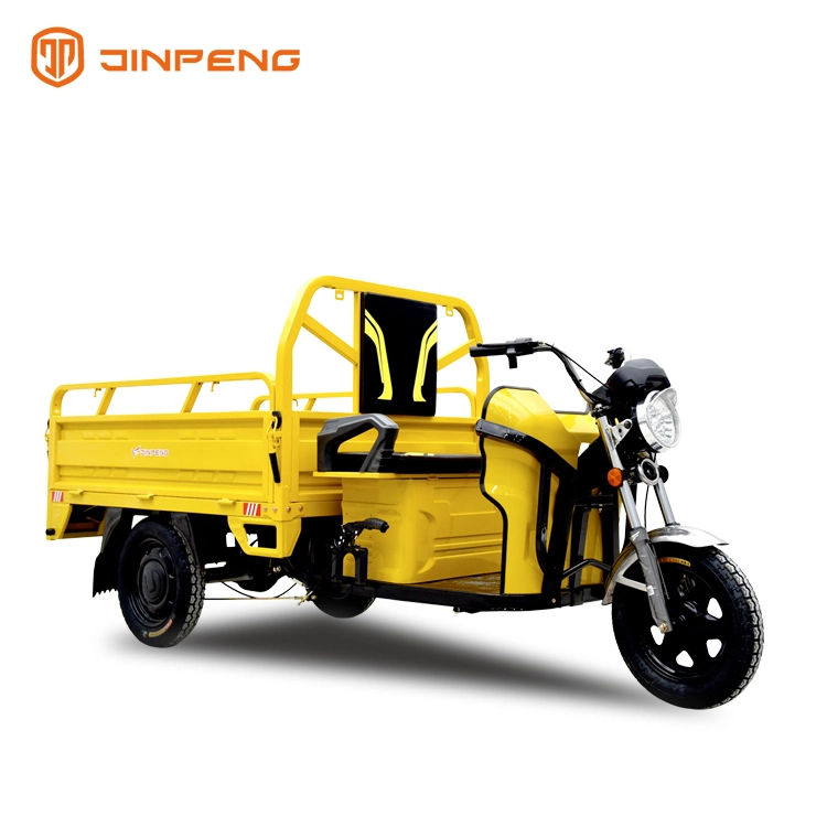 Jinpeng Vehículo de carga eléctrico de tres ruedas popular, más barato, de gran potencia, con freno de tambor, cargador de granja, triciclo.
