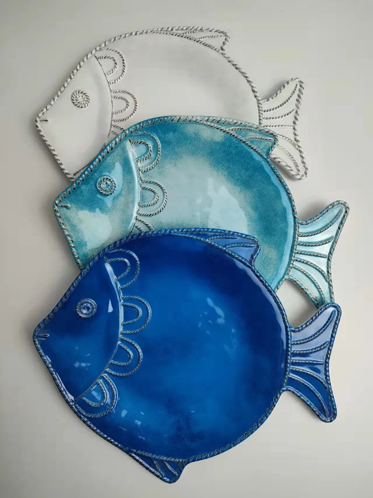 Cute Fish Shape Food Grade Melamine Family Table Ware Dinners