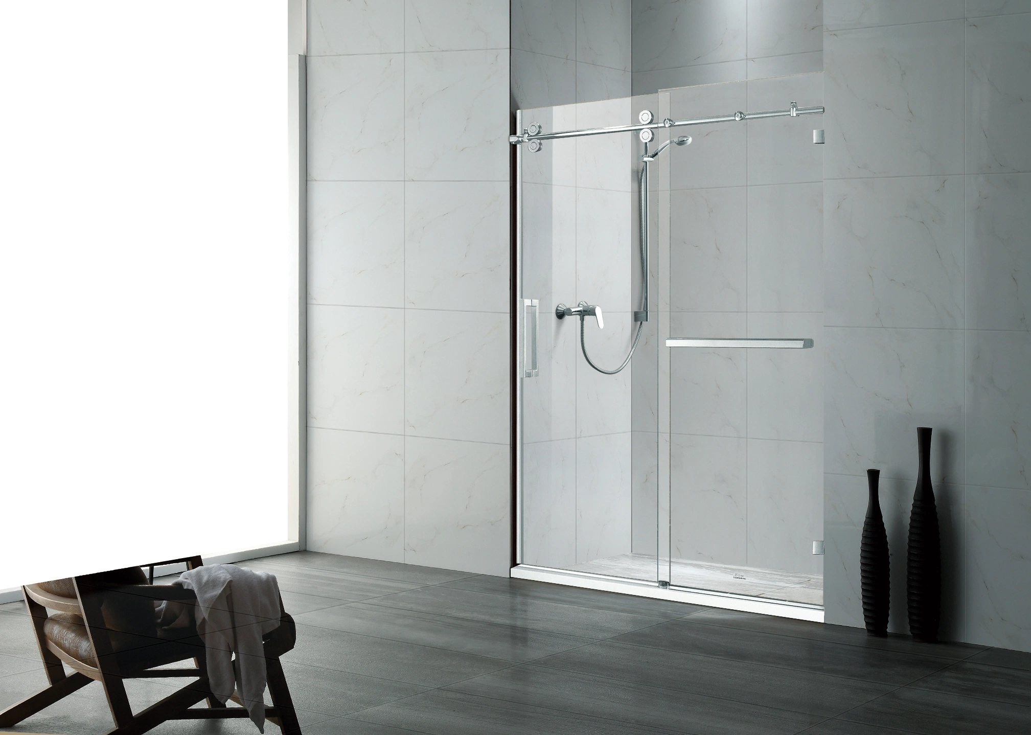 304 Stainless Steel Hotel Decorative Double Sliding Door Shower Room Bathroom