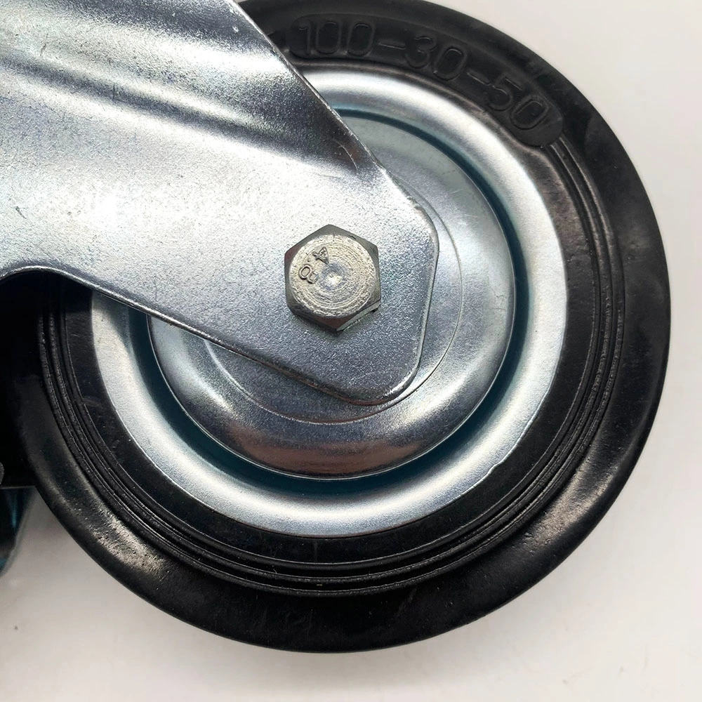 Flat Free Caster Wheels Industrial Rubber Castor with Lock