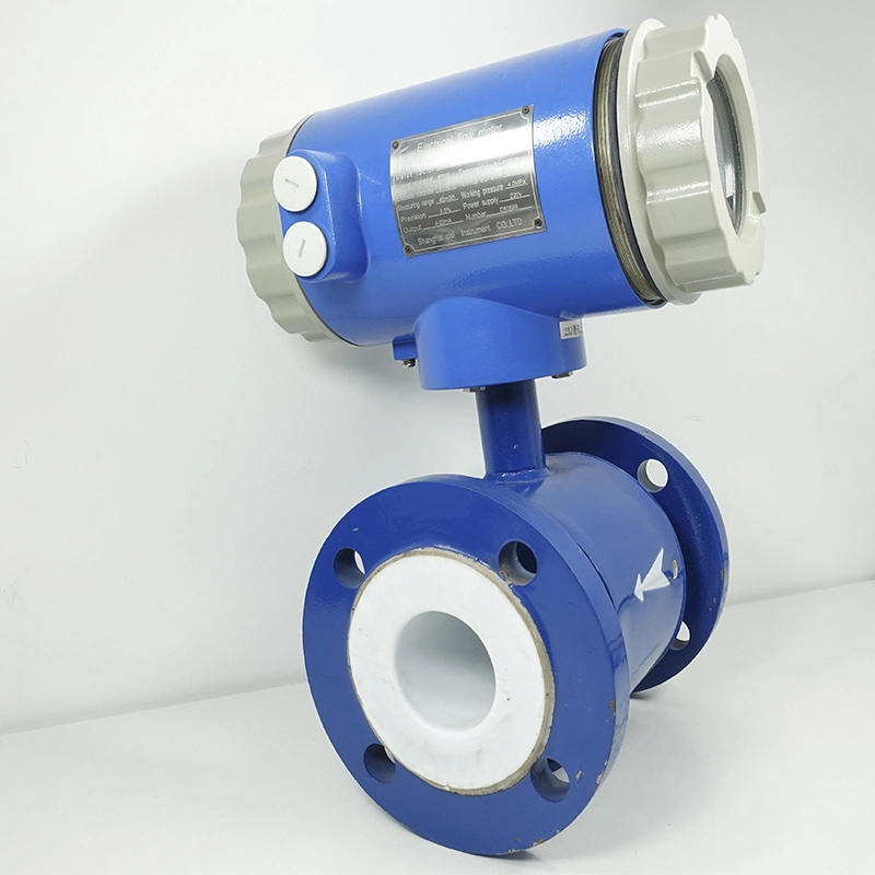 Dn25 Pulse and 4-20mA Output PTFE Lining SS316L Electrode Remote Type IP68 Flow Meter Water Flow Meter