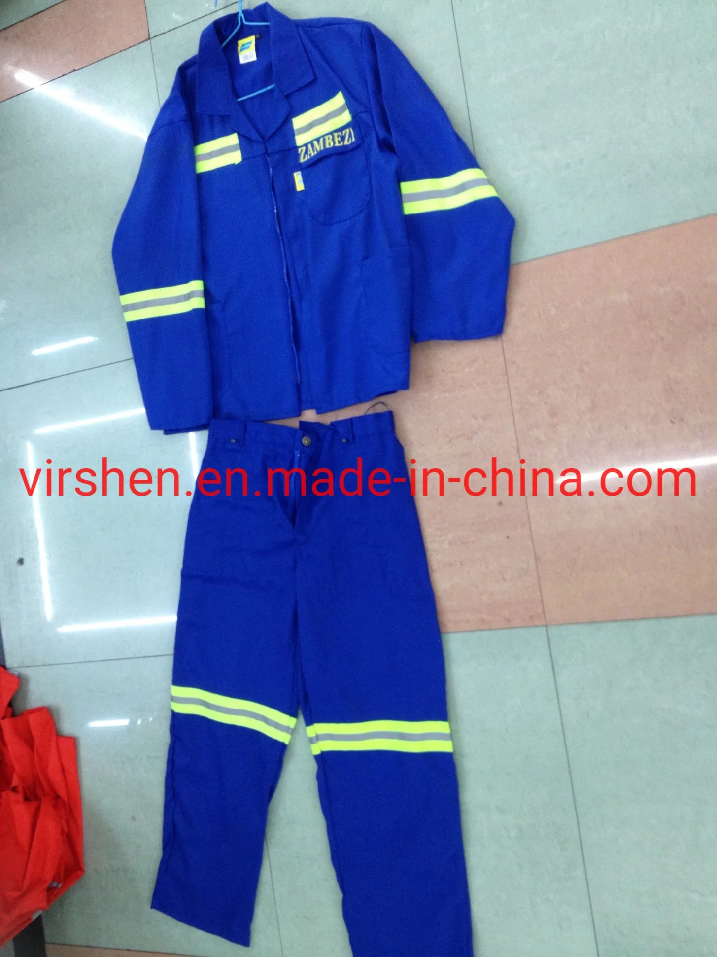 Product Description of Blue Cotton Dubai Man Worker 2 Piece Pant Suit