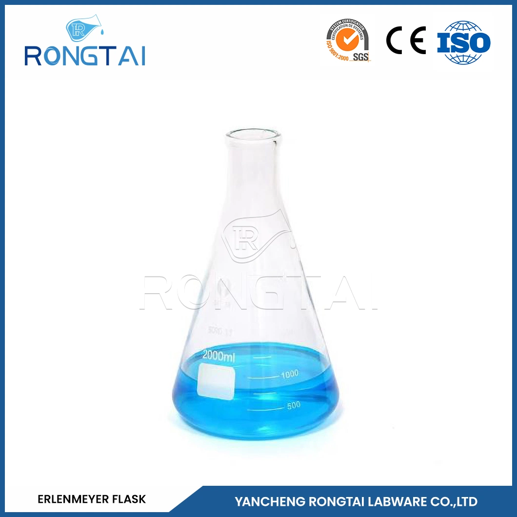 Rongtai 10000 Ml Erlenmeyer Flask Wholesale/Supplierr Erlenmeyer Flask 500 Ml China Wide Neck Glass Bottle Conical Flask