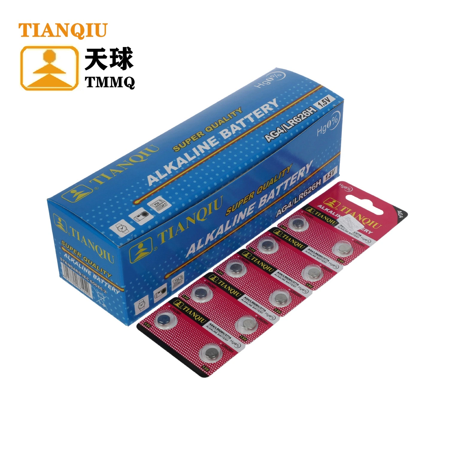 Tianqiu AG4 Watch Lr626 Alkaline 1.5V Button Cell Dry Battery Reloj Pilas