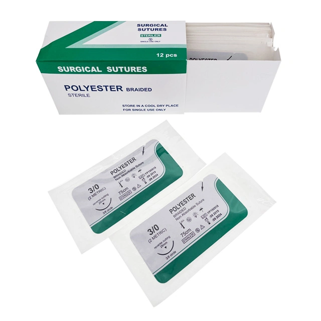 Surgical Sutures Medical Polyglactin 910 PGA Pgar Absorbable Surgical Suture with Needle