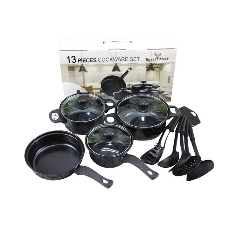 13PCS jogo de cozinha panelas de panelas e panelas conjunto