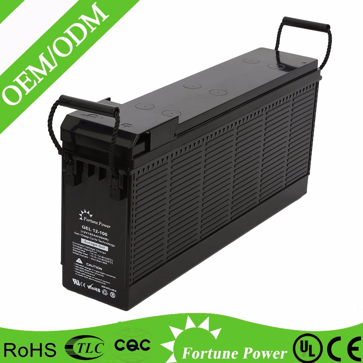 12V 100ah Deep Cycle Front Terminal Battery for Solar /UPS/ Telecom System