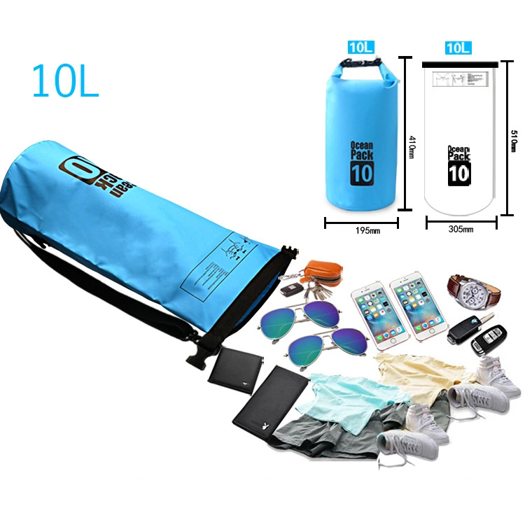 10L bolsa impermeable al aire libre en seco de la cuchara saco para piscina flotante - Baby Blue