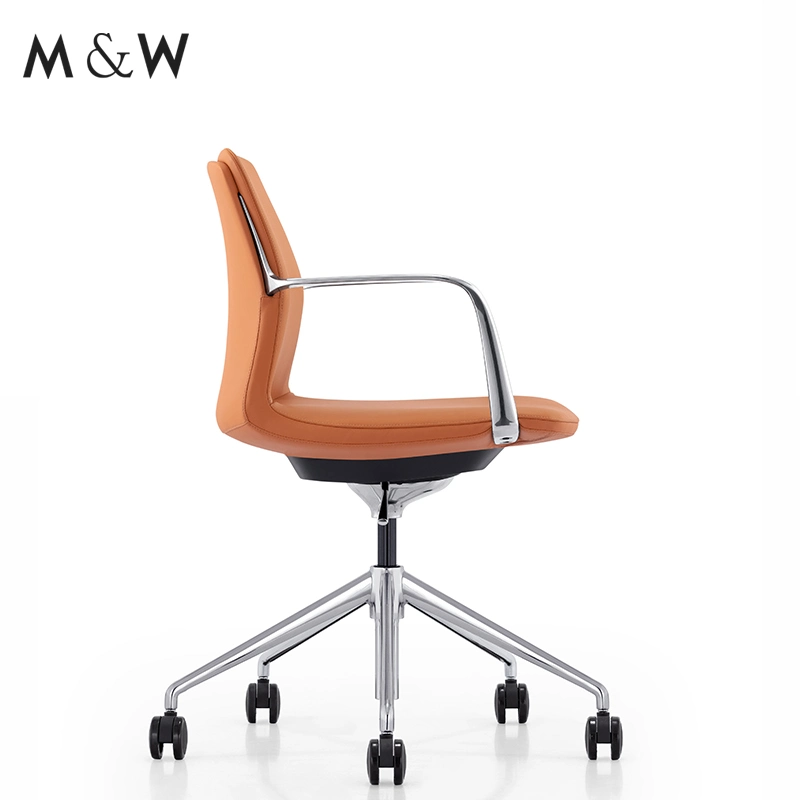 M&W Traditional Commerical Furniture Swivel Leather Staff Chair Reception Visitor Chair