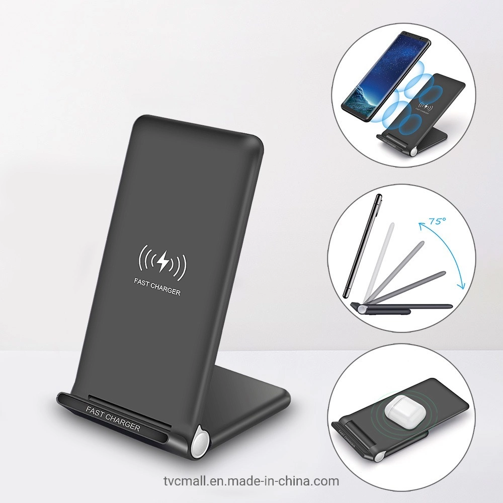 15W Foldable Fast Charging Stand Phone Holder Bracket Wireless Charger for iPhone/Samsung