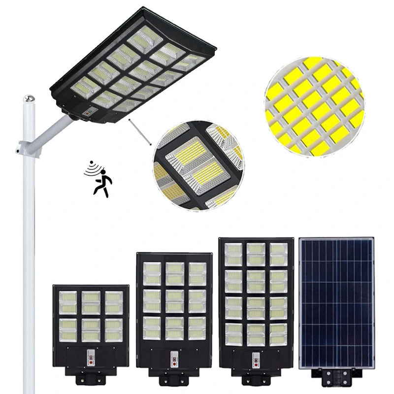 Prix de gros 600W 800W 1000W extérieur Bolard étanche IP65 meilleur Capteur de mouvement solaire tout-en-un jardin solaire FEU de lumière À DEL pour mur de rue