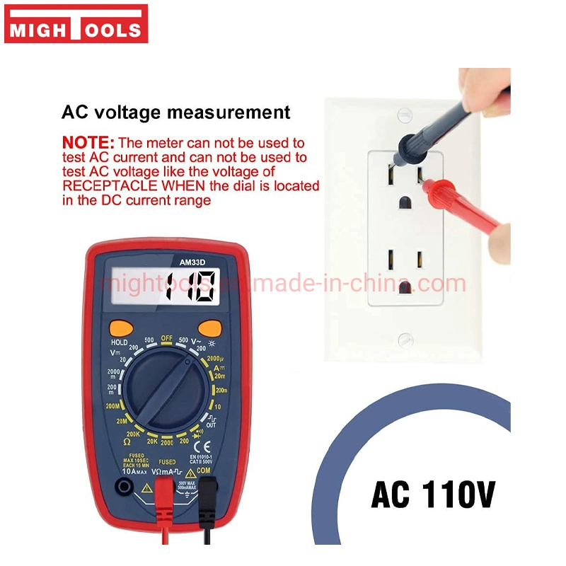 Multimeter 2000 Counts Digital Multimeter with DC AC Voltmeter and Ohm Volt AMP Tester