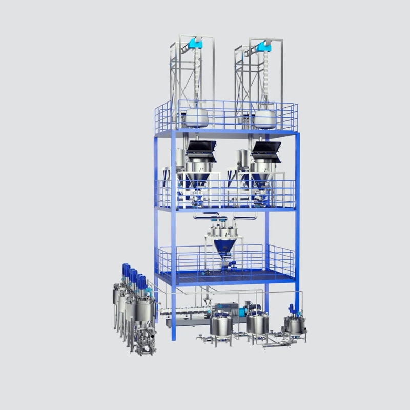 Préparation de lisier à batterie lithium-ion système de production de lisier automatique à grande vitesse