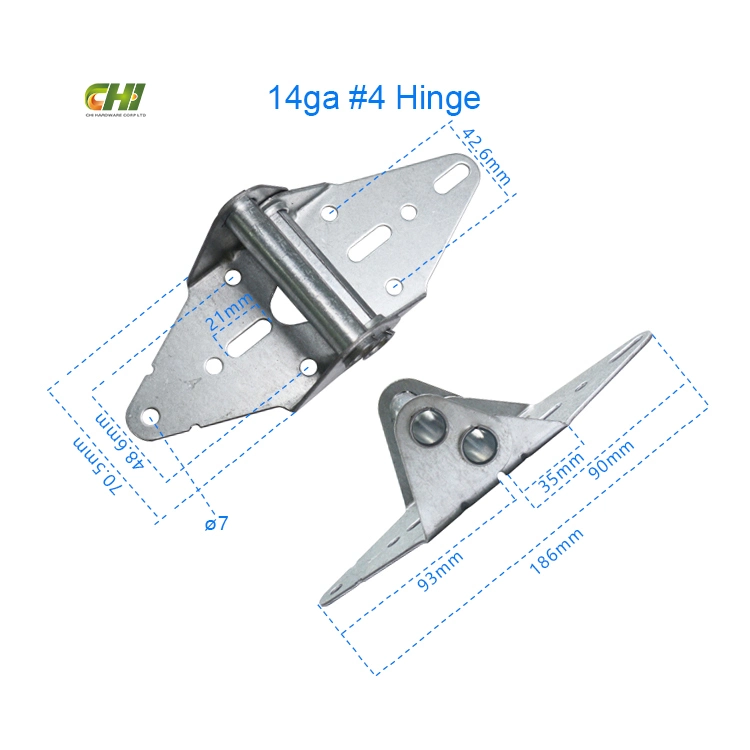 Acero galvanizado vidrio Americano Garaje piezas de hardware bisagras 1,8mm Aluminio Industrial Garaje 14ga Bisagra