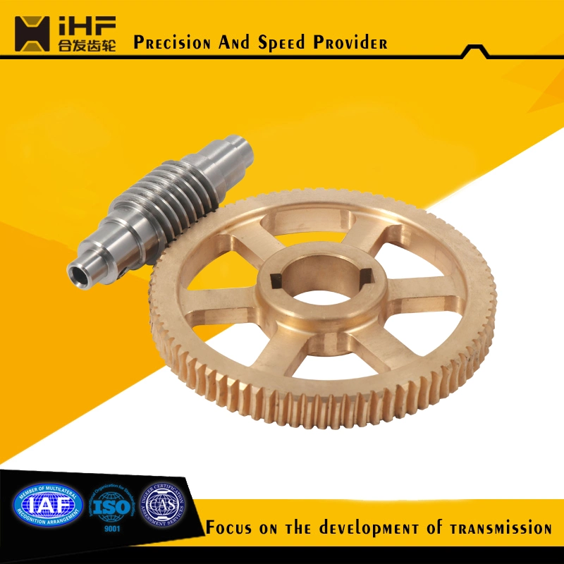 Custom CNC Small Standard Metal Brass Worm Wheel Gear Set for Transportation Machinery