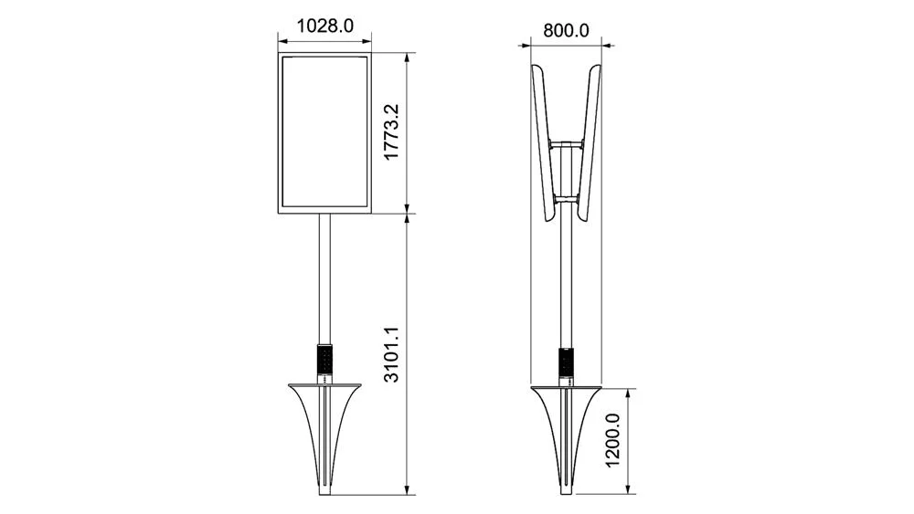 32 Inch Indoor Lamp Column LCD Advertising Player with USB Charging Device