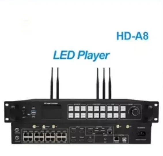 وحدة التحكم بشاشة عرض Huidu HD-A8 LED مربع تشغيل مزدوج الوضع ممتلئ بطاقة التحكم بالألوان