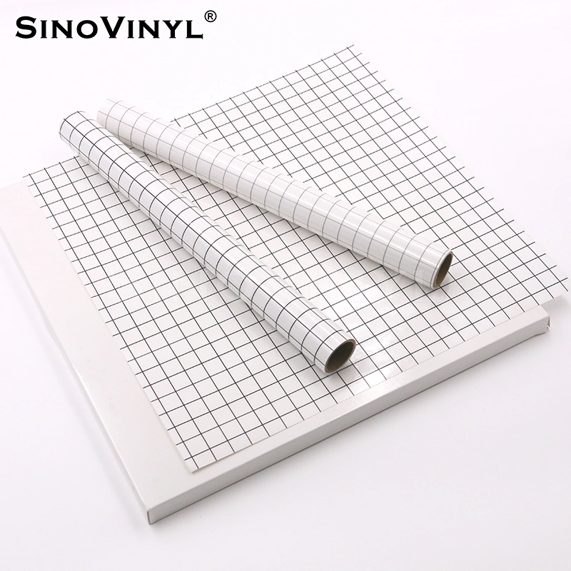 SINOVINYL Friendly Materials Excellent Viscosity 12x60" Cutting Vinyl Letters Pattern Transfer Application Film With Black Grids