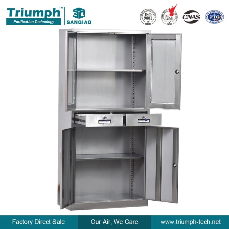 Lockable Stainless Steel Medical Instrument Cabinet for Hospital