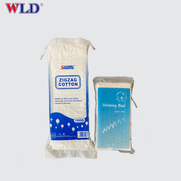 La entrega de productos médicos desechables absorbentes de algodón en zig-zag