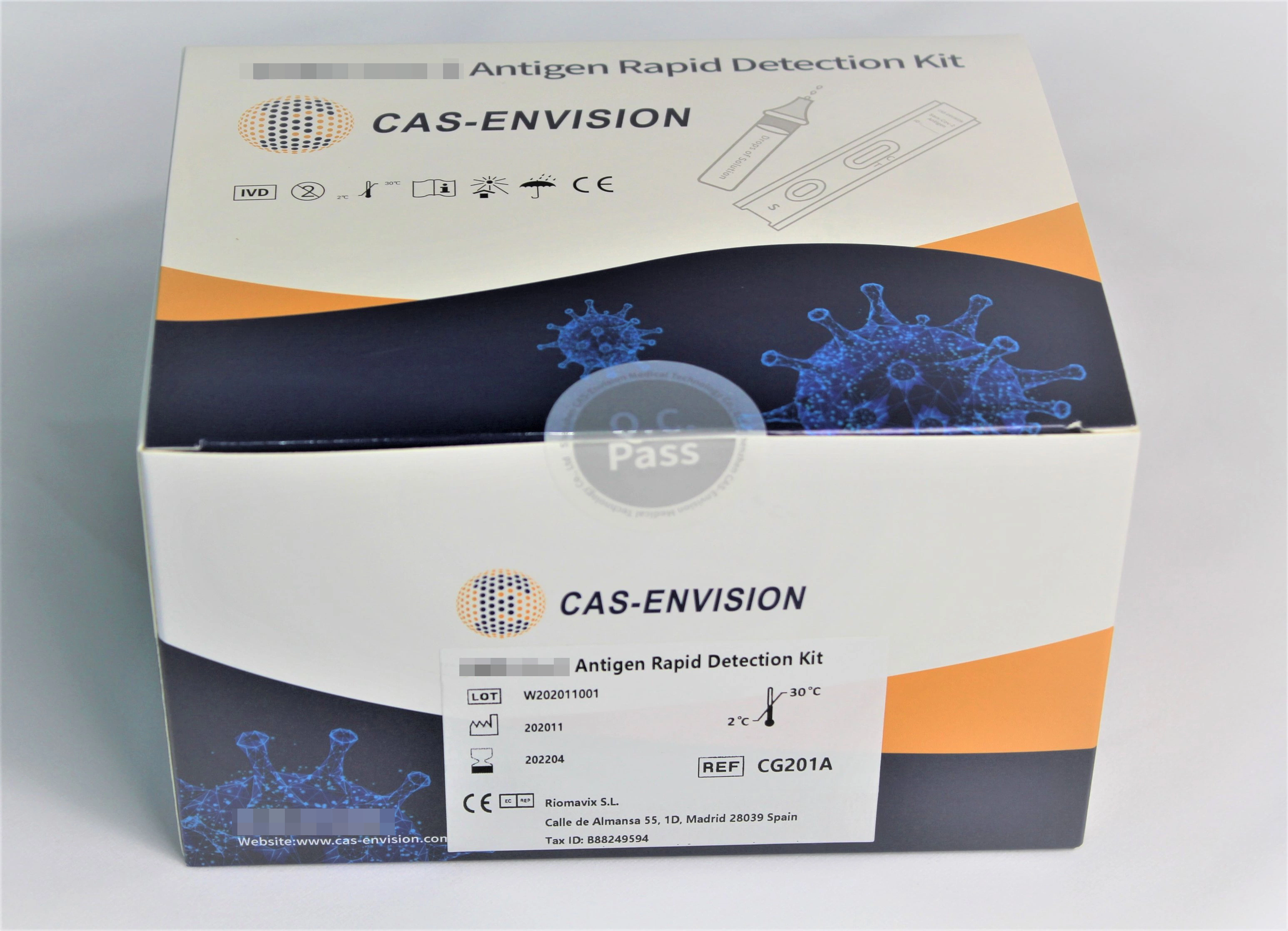 Antigen Rapid Diagnostic Test Kit Colloidal Gold with CE High Sensitive Accuracy Lateral Flow Devices Nasopharyngeal/Oropharyngeal 25test Per Kit OEM Kit