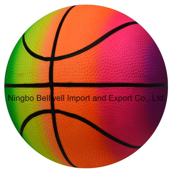 PVC Toys Inflatable Color Printing Rainbow Basketball