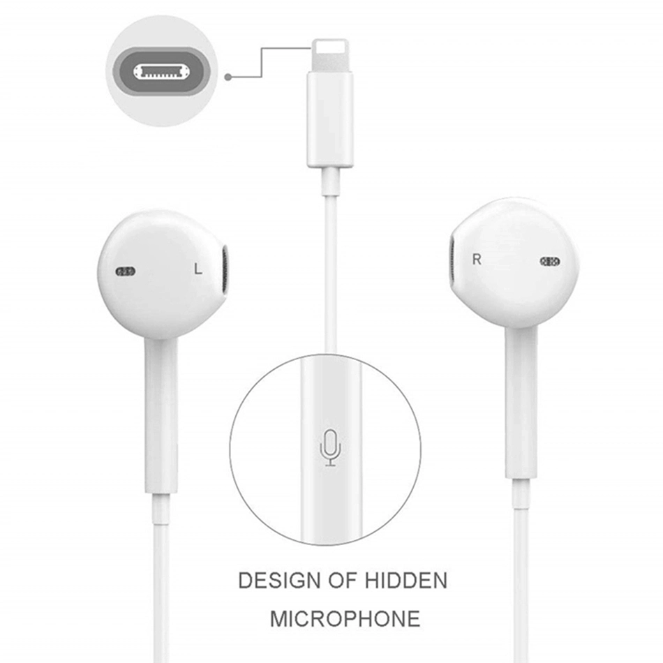 Connecteur de la foudre Earpods original avec écouteurs intra-auriculaires Écouteurs Casque pour tous les accessoires pour téléphones mobiles