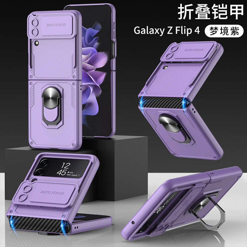 Pour Samsung Galaxy Z Flip 4 Anneau de support de porte-Armor Cas avec protection de la caméra