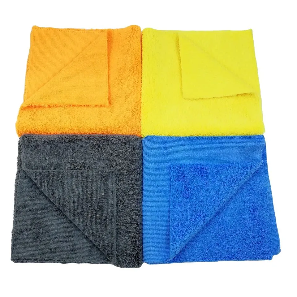 Ultrasonic High Water Absorption Lint Free 400 GSM Plush Microfiber Towel for Car Wash Buff Shine Waxing All Purpose Home Kitchen Household Cleaning Towels