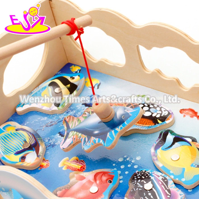 New Design Children Pretend Play Wooden Magnetic Fishing Game W01A190