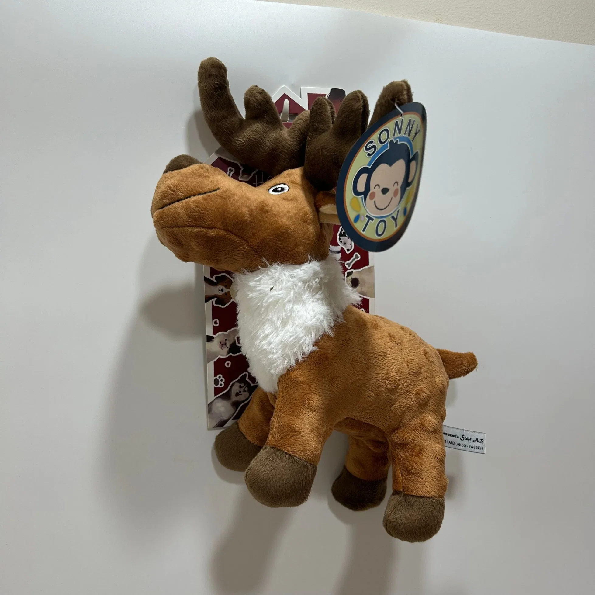 Vente en gros adorables animaux d'animation jouets pour animaux de compagnie produits pour animaux de compagnie Moose with Squeaker pour chiens