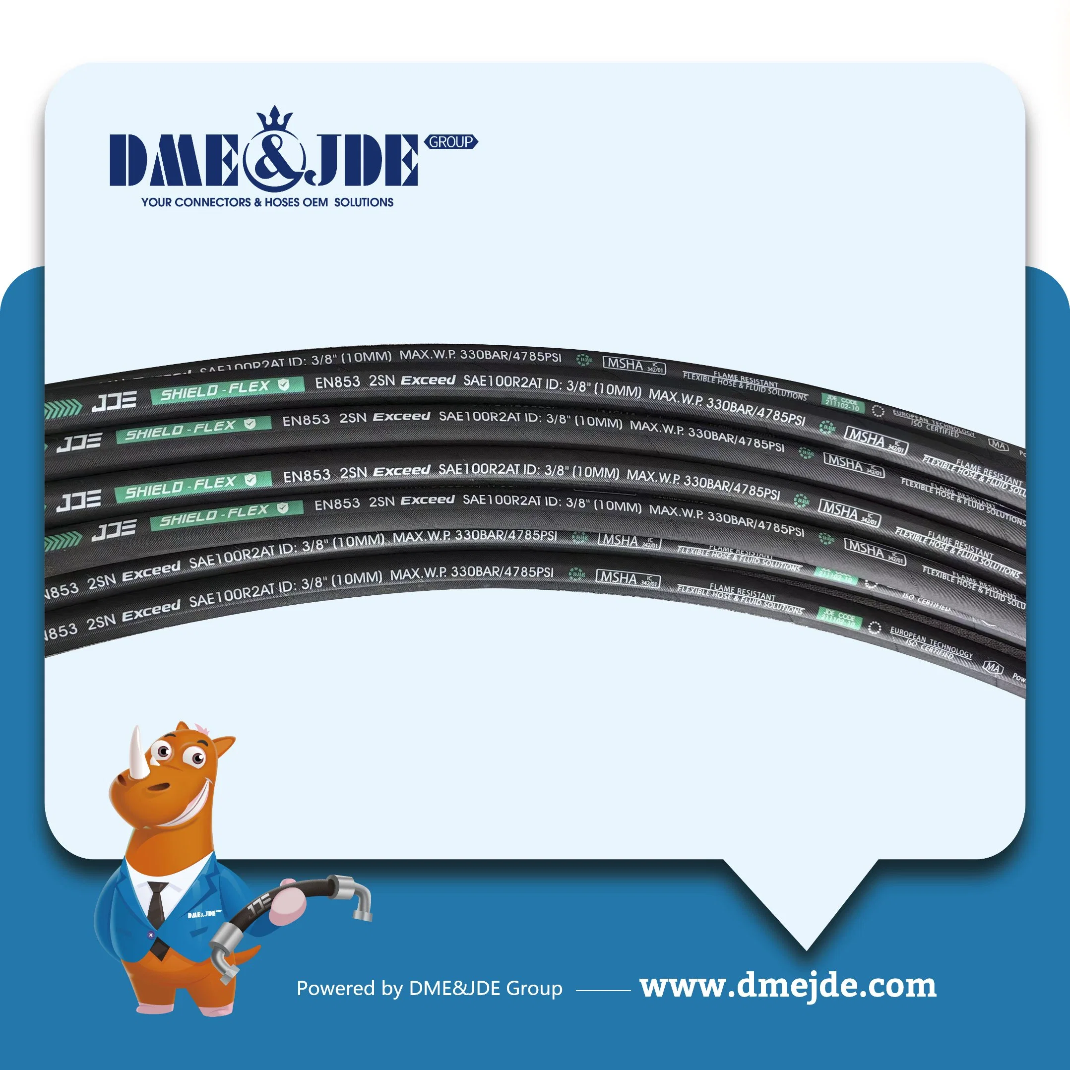 High-Pressure Dual Wire Braided Hydraulic Hose ISO 1436 2sn