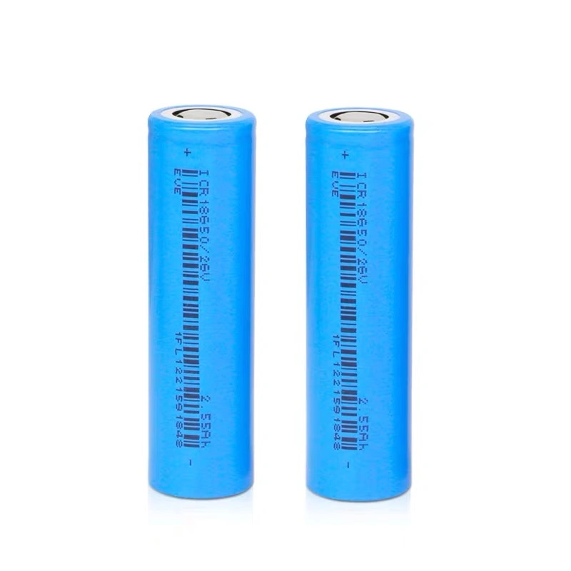 Cylindrical Lithium Cell 18650 3.7V 2550mAh Li Ion Rechargeable Electric Bicycles Battery