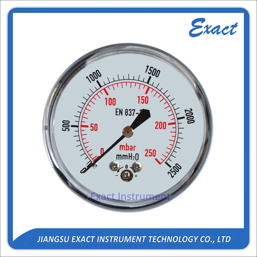 Capsule Pressure Gauge-Dry Back Manometer-Stainless Steel Meter