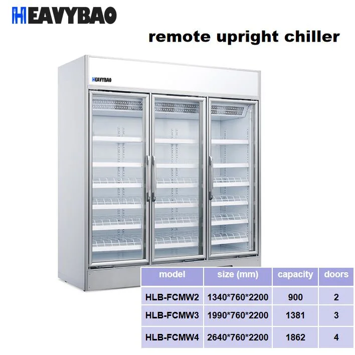 Heavybao Display Frigorífico Congelador Comercial bebidas Equipo de refrigeración pantalla profunda Nevera Freezer con puerta de vidrio