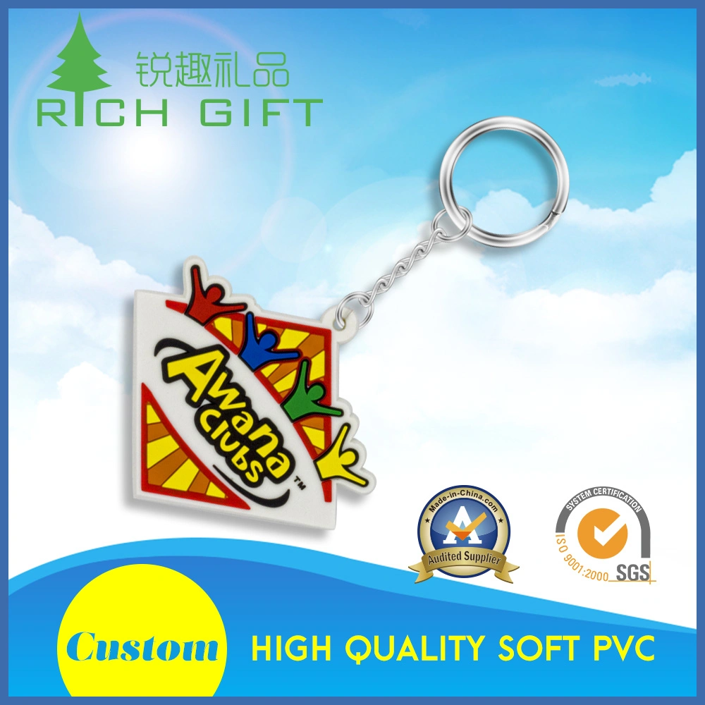 Promotional Souvenir Custom Made Soft PVC Key Ring with Embossed Logo