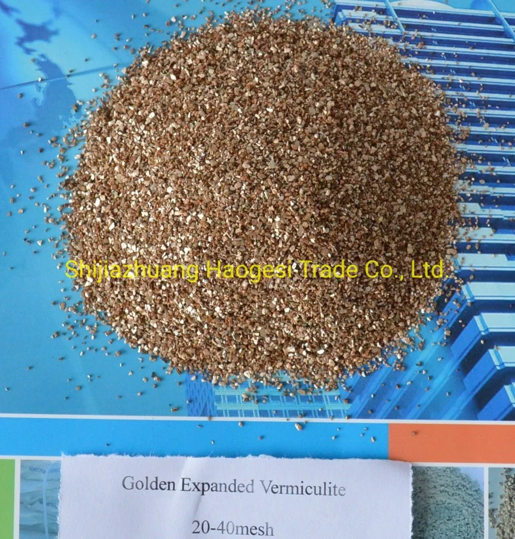 Aprovisionamento de fábrica de plantação de jardinagem materiais de fricção de fogo a bordo utilizado para a Golden vermiculita expandida e prateadas vermiculita expandida