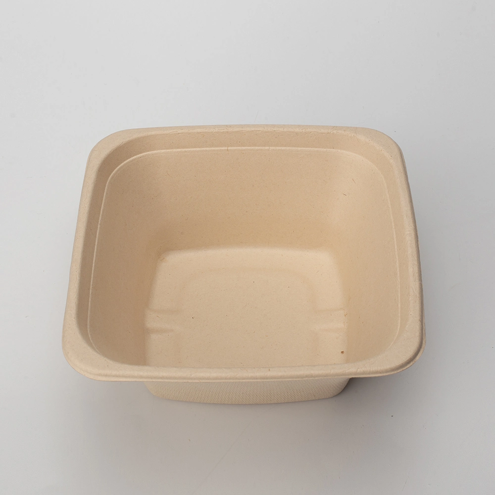 علبة طعام بقصب السكر Bagasse Paper Pulp قابلة للتحلل البيولوجي سعة 32 أونصة تعبئة حاوية الطعام القابلة Compostelable Salad الحاوية